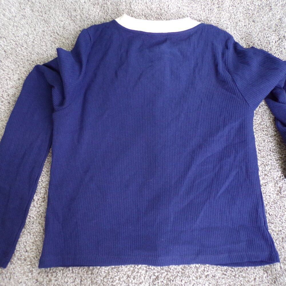 ASO Emily in Paris J crew Blue cardigan cotton blend M - Picture 5 of 6
